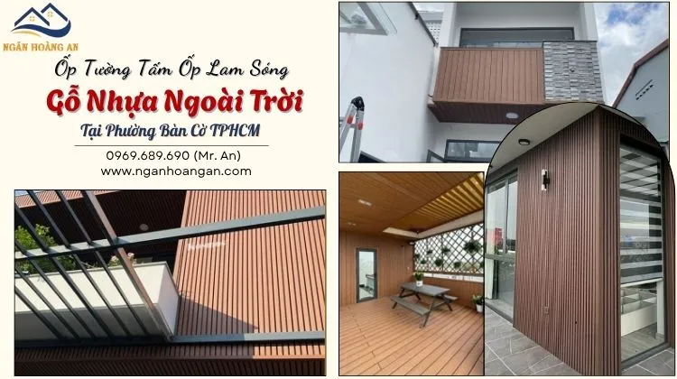 Ốp Tường Tấm Ốp Lam Sóng Gỗ Nhựa Ngoài Trời 