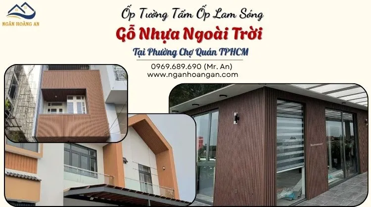 Ốp Tường Tấm Lam Sóng Gỗ Nhựa Ngoài Trời 