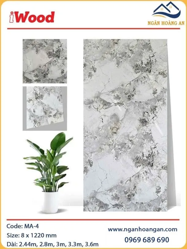 Ốp Tường Tấm Than Tre Đa Năng Vân Đá iWood MA-4 Ốp Tường Tấm Than Tre Đa Năng Vân Đá iWood MA-4