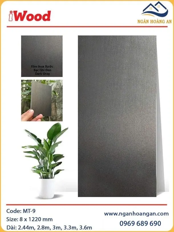 Ốp Tường Tấm Than Tre Vân Kim Loại  iWood MT-9