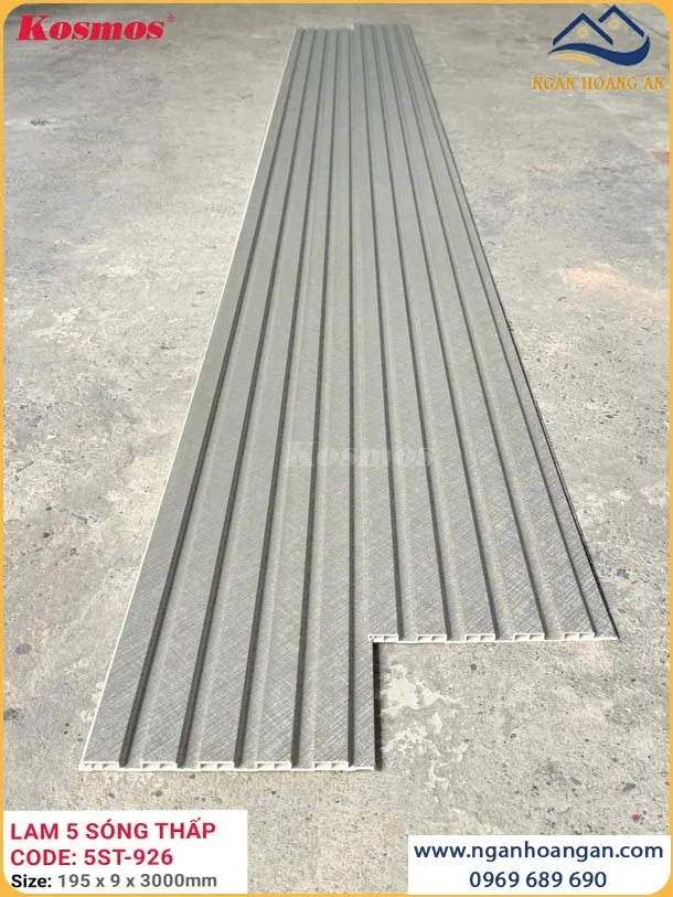 Tấm Ốp Tường Trần Lam 5 Sóng Nhựa Vân Vải Kosmos 5St-926 Tấm Ốp Tường Trần Lam 5 Sóng Nhựa Vân Vải Kosmos 5St-926