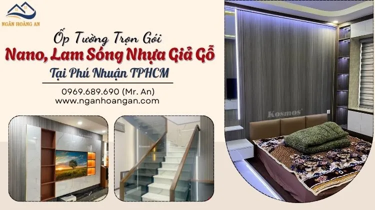 Ốp Tường Trọn Gói Nano, Lam Sóng Nhựa Giả Gỗ Tại Phú Nhuận