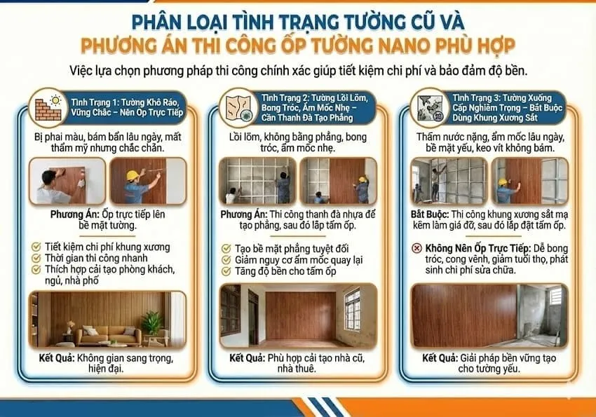 Phân Loại Tình Trạng Tường Cũ Và Phương Án Thi Công Ốp Tường Nano Phù Hợp