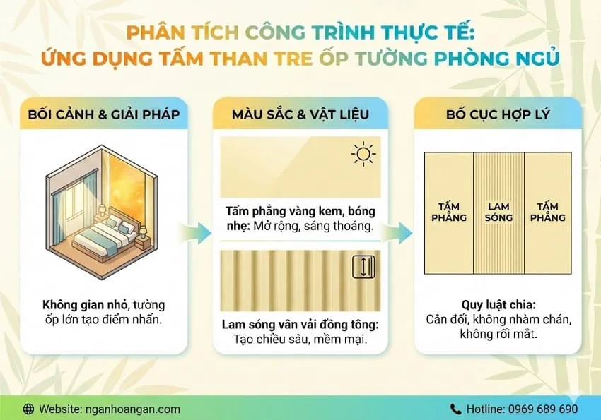 Công Trình Thực Tế Ứng Dụng Tấm Than Tre Ốp Tường Phòng Ngủ