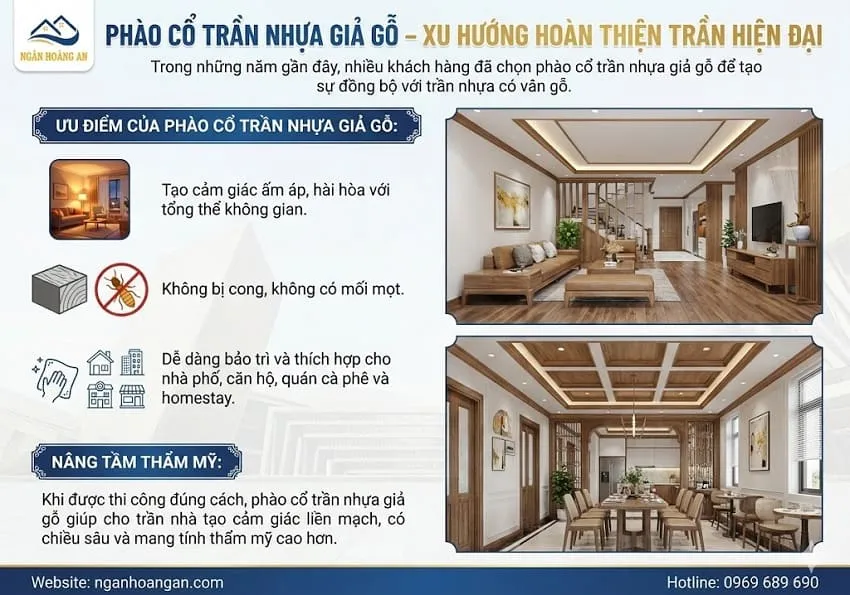 Phào Cổ Trần Nhựa Giả Gỗ – Xu Hướng Hoàn Thiện Trần Hiện Đại