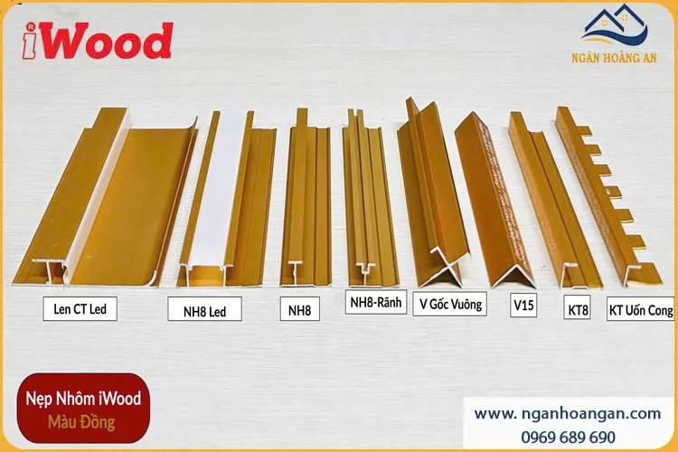 Phụ Kiện Nẹp Nhôm Ốp Tấm Than Tre iWood Màu Vàng Đồng Phụ Kiện Nẹp Nhôm Ốp Tấm Than Tre iWood Màu Vàng Đồng