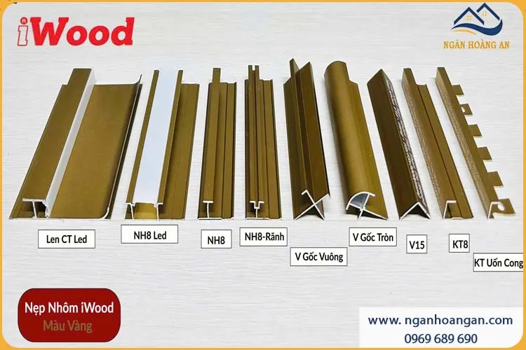 Phụ Kiện Nẹp Nhôm Tấm Ốp Than Tre iWood Màu Vàng Phụ Kiện Nẹp Nhôm Tấm Ốp Than Tre iWood Màu Vàng