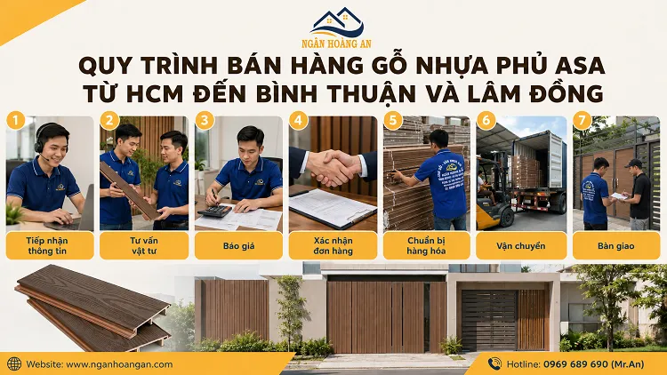 Quy Trình Bán Hàng Gỗ Nhựa Phủ ASA Từ HCM Đến Bình Thuận Và Lâm Đồng