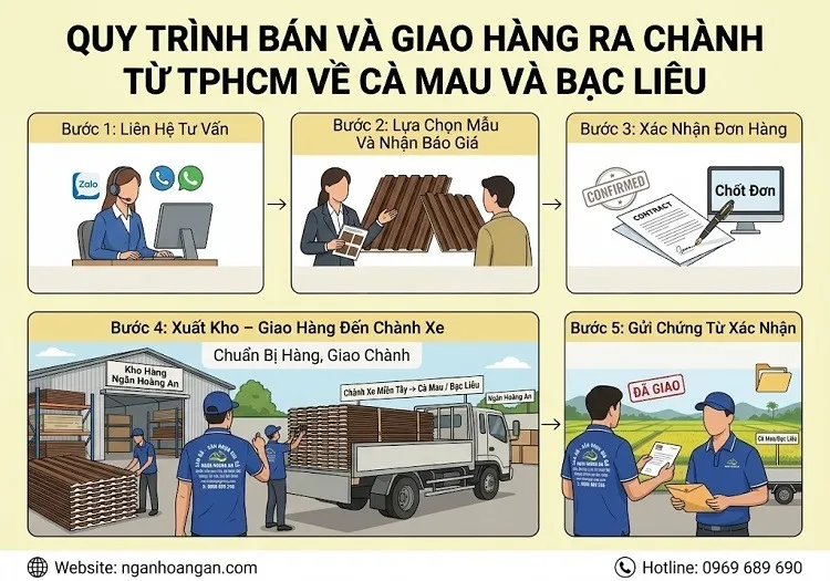 Quy Trình Bán Và Giao Hàng Ra Chành Từ TPHCM Về Cà Mau Và Bạc Liêu
