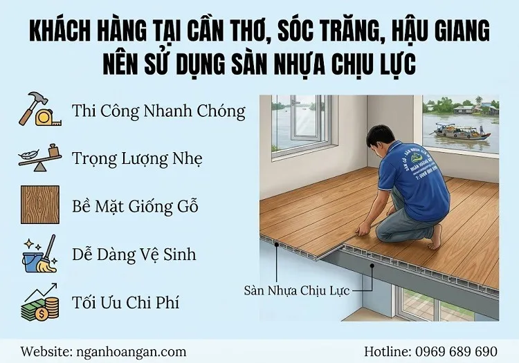Khách Hàng Tại Cần Thơ, Sóc Trăng, Hậu Giang Nên Sử Dụng Sàn Nhựa Chịu Lực