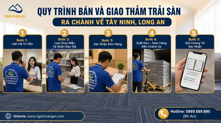 Quy Trình Bán Và Giao Thảm Trải Sàn Ra Chành Về Tây Ninh, Long An Quy Trình Bán Và Giao Thảm Trải Sàn Ra Chành Về Tây Ninh, Long An