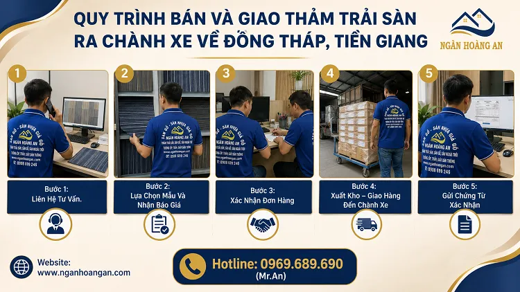 Quy Trình Bán Và Giao Thảm Trải Sàn Ra Chành Xe Về Đồng Tháp, Tiền Giang