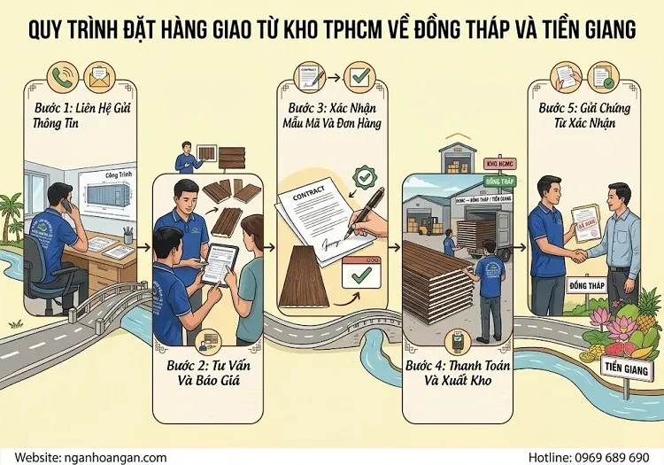 Quy Trình Đặt Hàng Giao Từ Kho TPHCM Về Đồng Tháp Và Tiền Giang