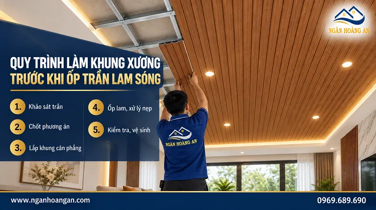 Quy Trình Làm Khung Xương Trước Khi Ốp Trần Lam Sóng