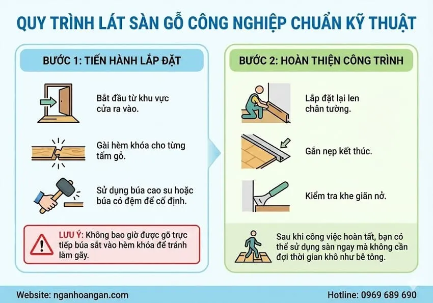 Quy Trình Lát Sàn Gỗ Công Nghiệp Chuẩn Kỹ Thuật