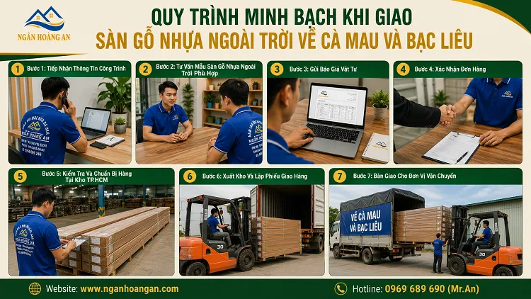 Quy Trình Minh Bạch Khi Giao Sàn Gỗ Nhựa Ngoài Trời Về Cà Mau Và Bạc Liêu
