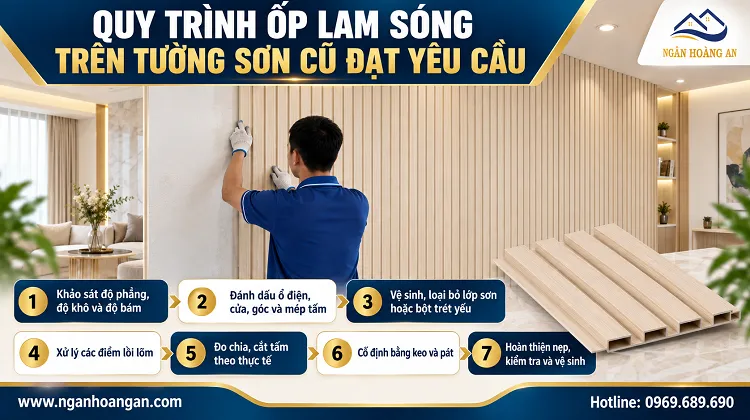 Quy Trình Ốp Lam Sóng Trên Tường Sơn Cũ Đạt Yêu Cầu