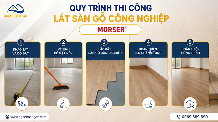 Quy Trình Thi Công Lát Sàn Gỗ Công Nghiệp Morser MC139