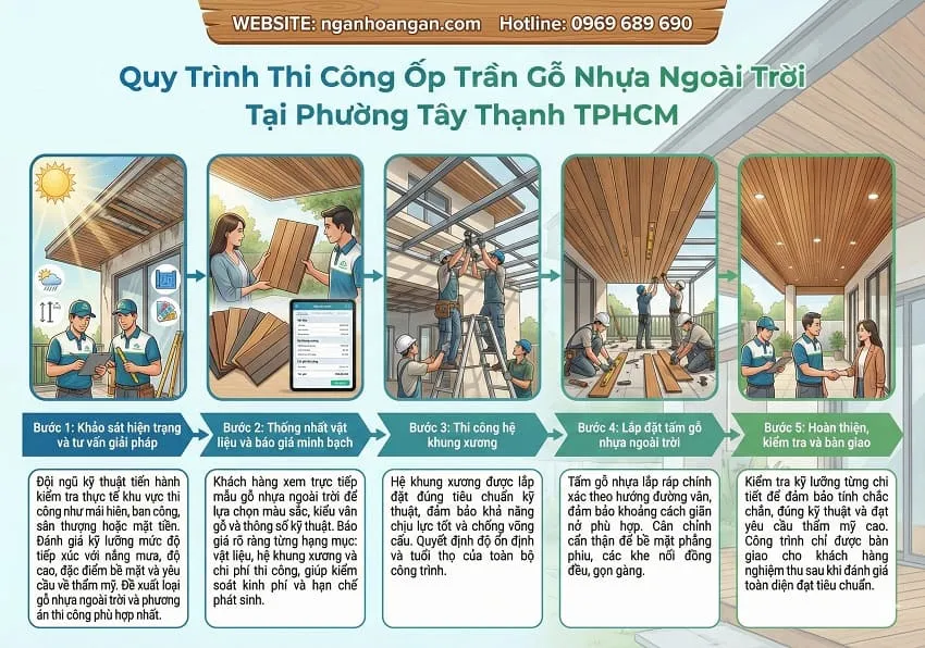 Quy Trình Thi Công Ốp Trần Gỗ Nhựa Ngoài Trời Quy Trình Thi Công Ốp Trần Gỗ Nhựa Ngoài Trời