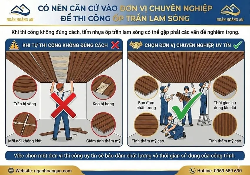 Có Nên Căn Cứ Vào Đơn Vị Chuyên Nghiệp Để Thi Công Ốp Trần Lam Sóng