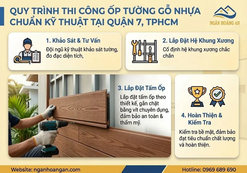 Quy Trình Thi Công Ốp Tường Gỗ Nhựa Chuẩn Kỹ Thuật Tại Quận 7 TPHCM