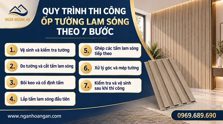 Quy Trình Thi Công Ốp Tường Lam Sóng Theo 7 Bước
