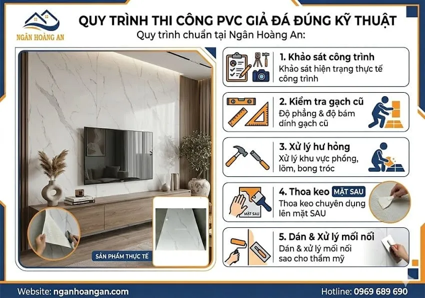 Quy Trình Thi Công PVC Giả Đá Đúng Kỹ Thuật Quy Trình Thi Công PVC Giả Đá Đúng Kỹ Thuật