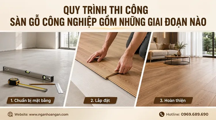 Quy Trình Thi Công Sàn Gỗ Công Nghiệp Gồm Những Giai Đoạn Nào