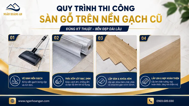 Quy Trình Thi Công Sàn Gỗ Trên Nền Gạch Cũ Đúng Kỹ Thuật