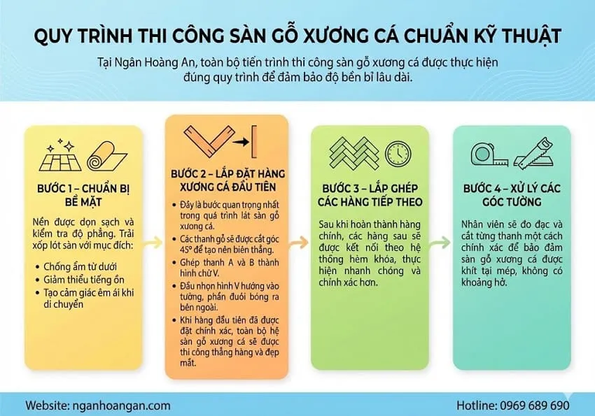 Quy Trình Thi Công Sàn Gỗ Xương Cá Chuẩn Kỹ Thuật