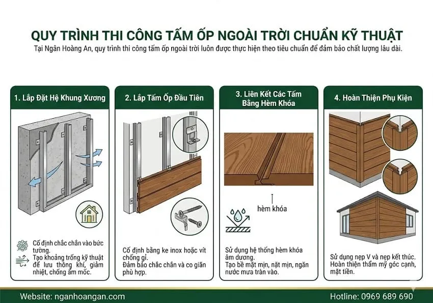 Quy Trình Thi Công Tấm Ốp Ngoài Trời Chuẩn Kỹ Thuật
