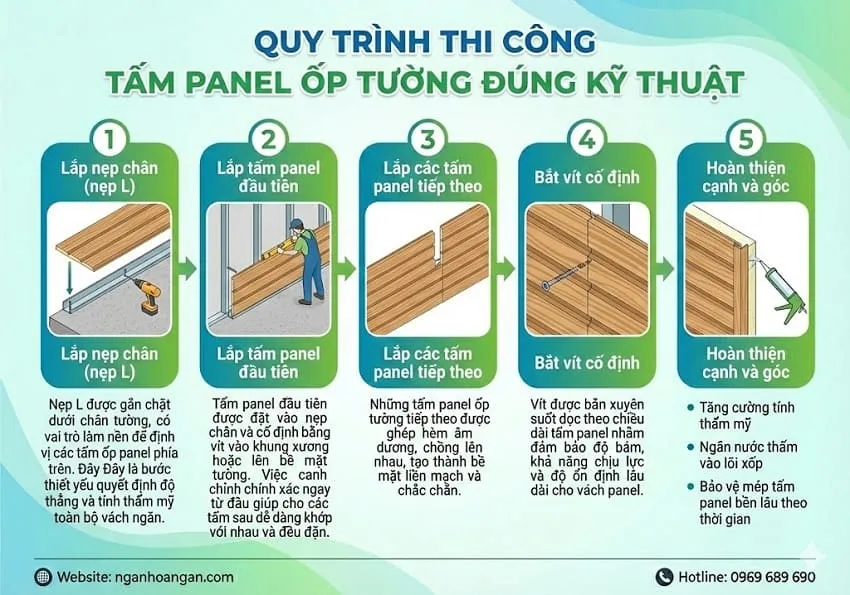 Quy Trình Thi Công Tấm Panel Ốp Tường Đúng Kỹ Thuật