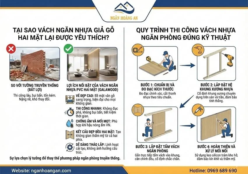 Quy Trình Thi Công Vách Nhựa Ngăn Phòng Đúng Kỹ Thuật