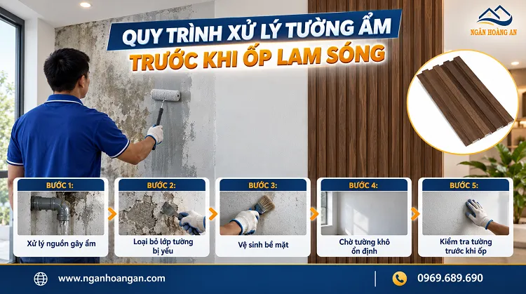 Quy Trình Xử Lý Tường Ẩm Trước Khi Ốp Lam Sóng