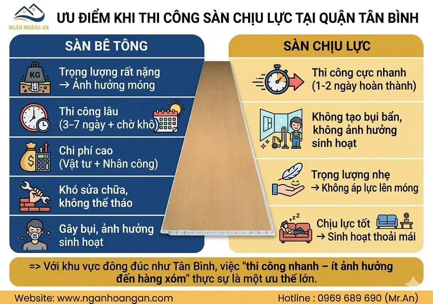 Ưu Điểm Khi Thi Công Sàn Chịu Lực Tại Quận Tân Bình