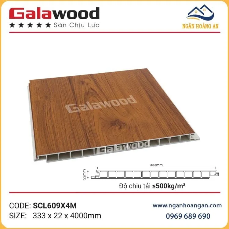 Sàn Chịu Lực Nhựa Giả Gỗ Làm Gác Lửng  Galawood SCL608X4M