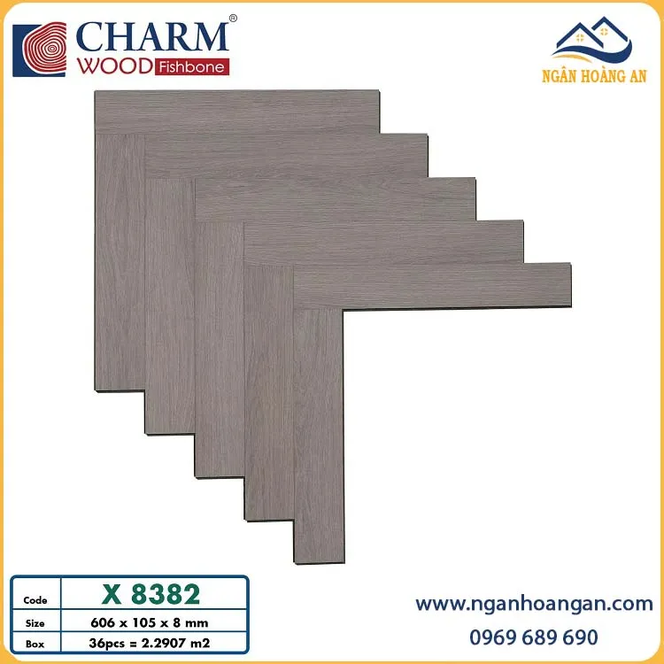 Sàn Gỗ Charmwood Xương Cá Cốt Xanh X8382 Dày 8mm Sàn Gỗ Charmwood Xương Cá Cốt Xanh X8382 Dày 8mm