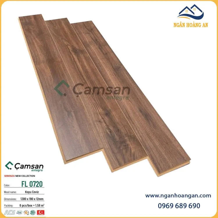 Sàn Gỗ Công Nghiệp Camsan FL0720 Dày 12mm Sàn Gỗ Công Nghiệp Camsan FL0720 Dày 12mm