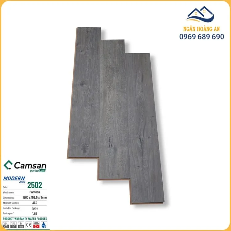Sàn Gỗ Công Nghiệp Camsan Thổ Nhỉ Kỳ 2502 Dày 8mm