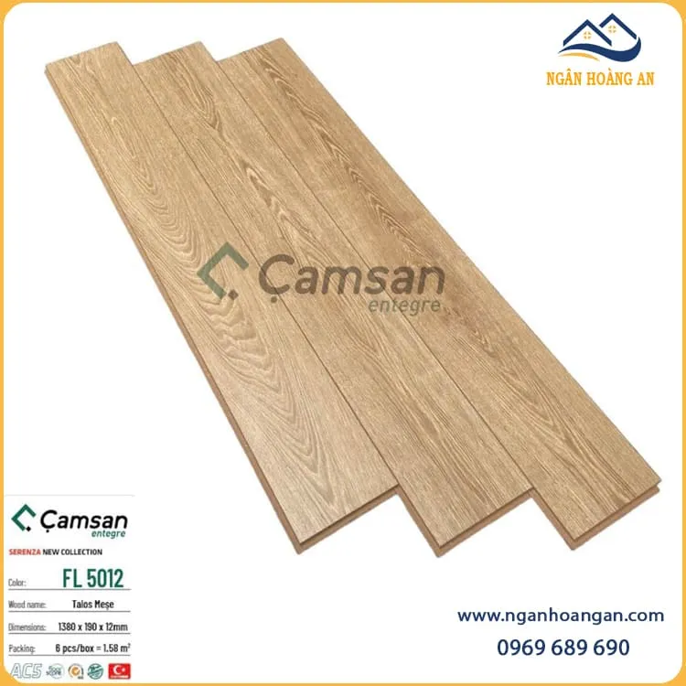 Sàn Gỗ Công Nghiệp Camsan Thổ Nhỉ Kỳ FL5012 Dày 12mm