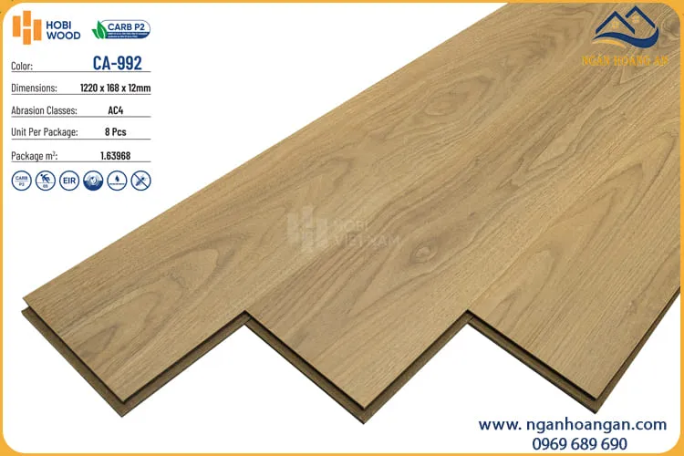 Sàn Gỗ Công Nghiệp Hobi Carb 12mm CA-992 Sàn Gỗ Công Nghiệp Hobi Carb 12mm CA-992