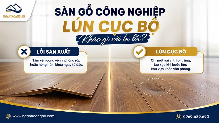Sàn Gỗ Công Nghiệp Lún Cục Bộ Khác Gì Với Bị Lỗi