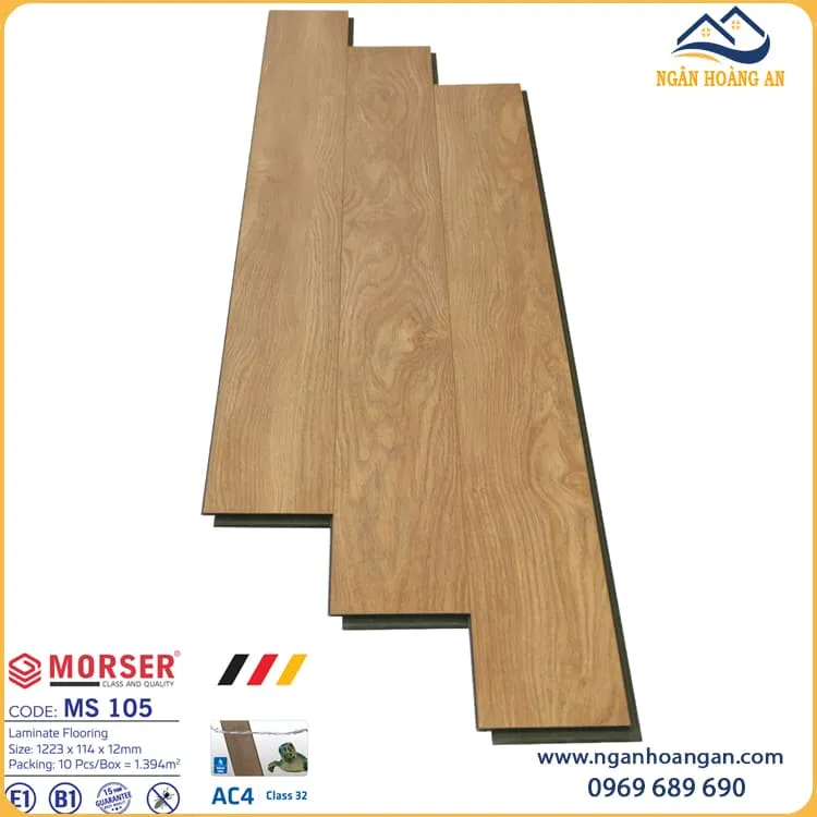 Sàn Gỗ Công Nghiệp Morser Việt Nam MS105 12mm Sàn Gỗ Công Nghiệp Morser Việt Nam MS105 12mm