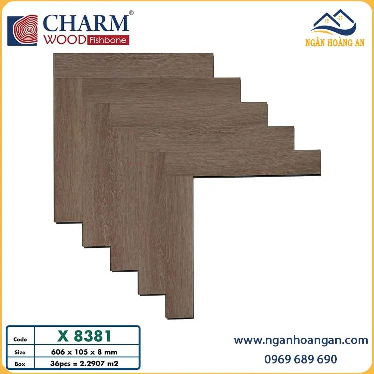 Sàn Gỗ Công Nghiệp Xương Cá Charmwood 8mm X8381
