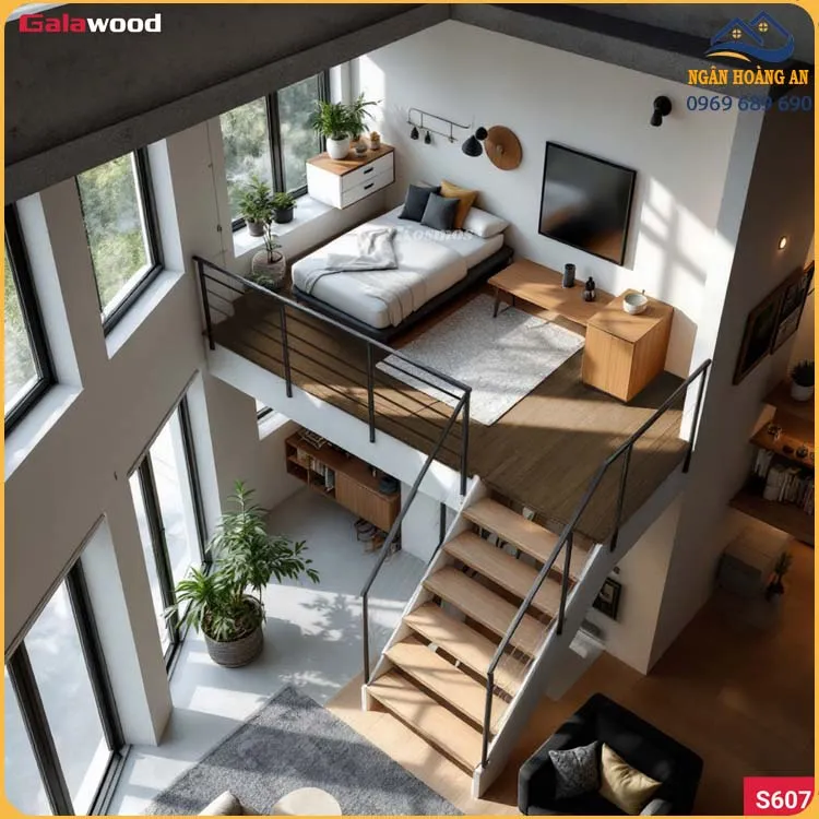 Sàn Nhựa Chịu Lực Galawood SCL-607 Làm Gác Lửng Nhà Nhỏ
