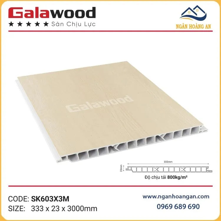 Sàn Nhựa Chịu Lực PVC Giả Gỗ Làm Gác Lửng Galawood SK603X3M
