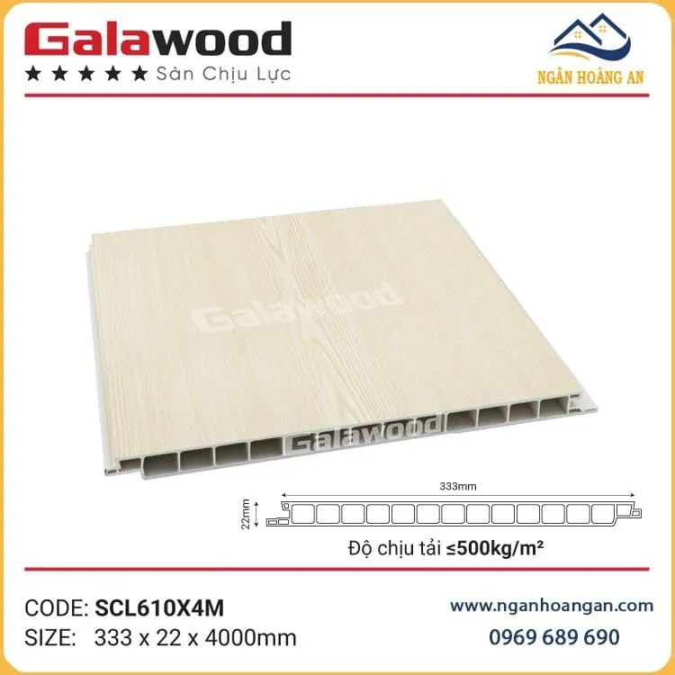 Tấm Sàn Nhựa Chịu Lực Giả Vân Gỗ Galawood SCL610X3M