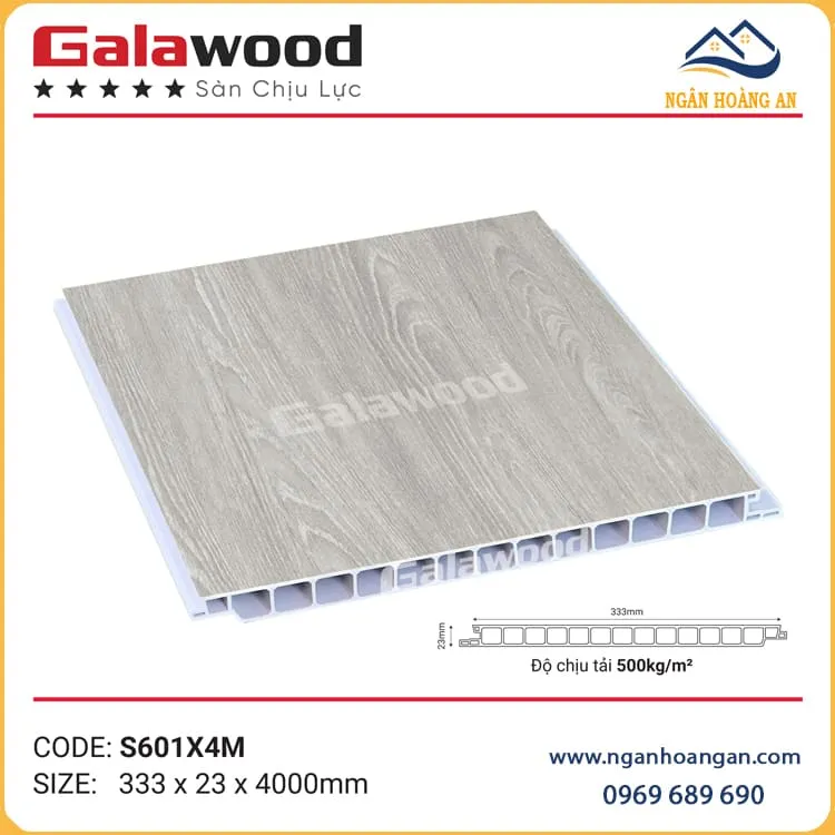 Sàn Nhựa Chịu Lực PVC Vân Gỗ Galawood S601X4M