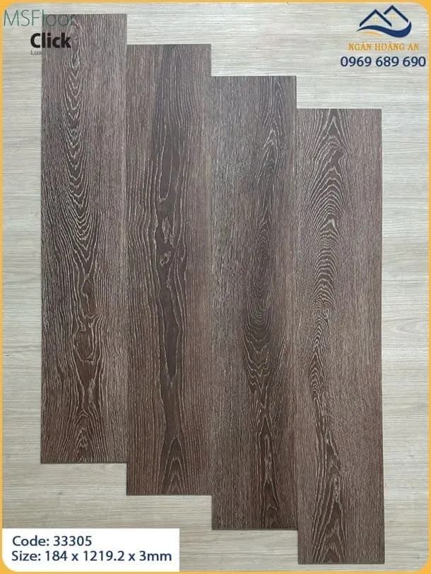 Sàn Nhựa Dán Keo Giả Gỗ MsFloor 33305 Dày 3mm