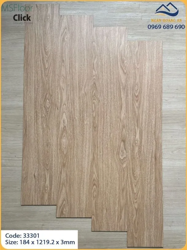 Sàn Nhựa Giả Gỗ Dán Keo MsFloor 33301 Dày 3mm Sàn Nhựa Giả Gỗ Dán Keo MsFloor 33301 Dày 3mm